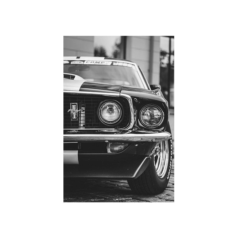 Classic Car Poster - Auto in bianco e nero 