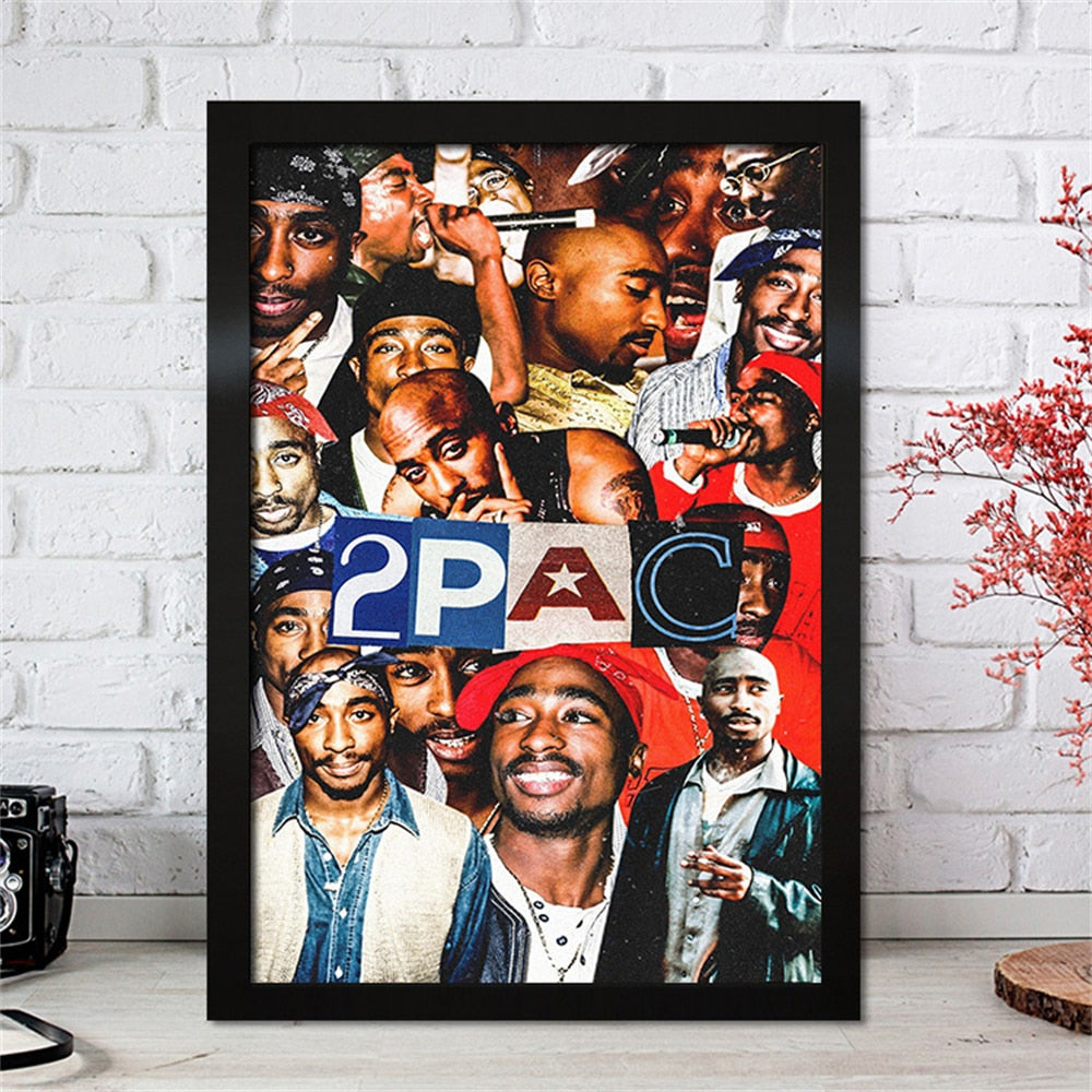 2pac Red Collage Rap Poster