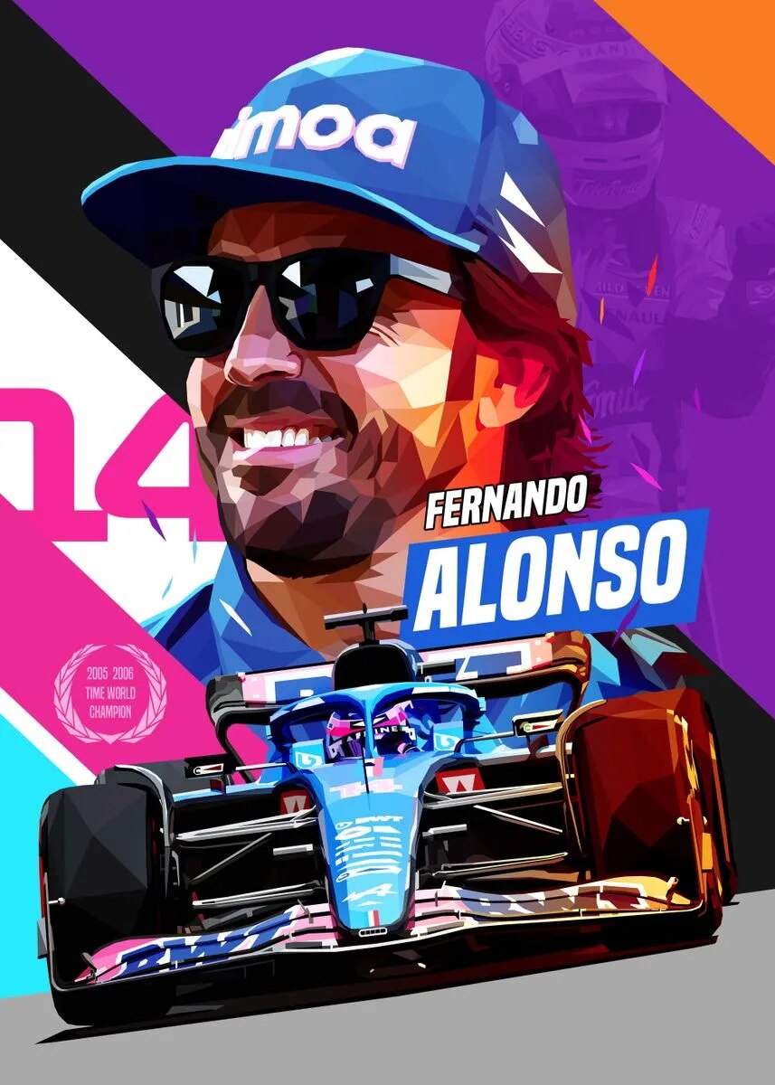Alonso Wall Fernando Decor Poster Aesthetic F1 –