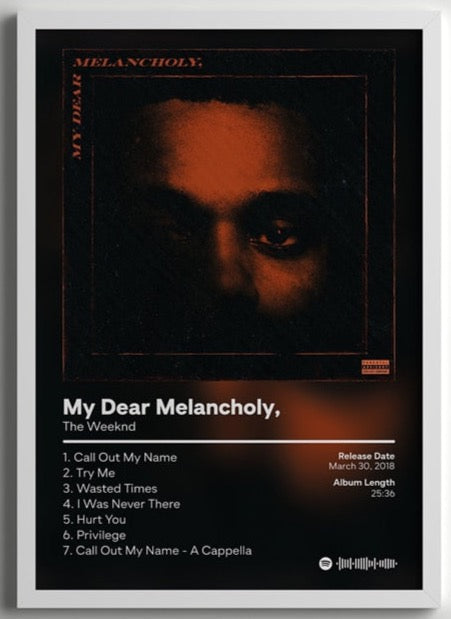 My Dear Melancholy Album Cover The Weeknd Poster – Aesthetic Wall Decor