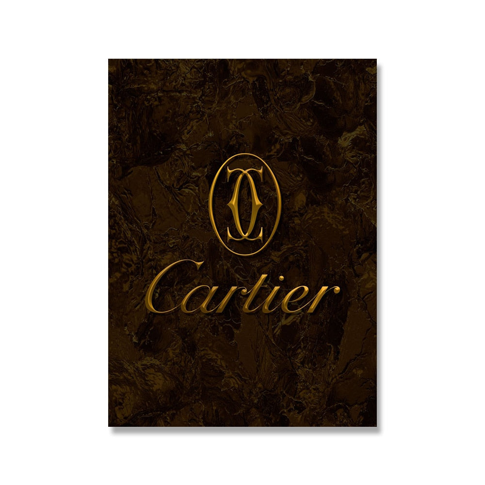 Cartier Luxury Brand Wall Art Brown Poster