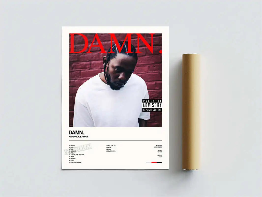 Damn. Kendrick Lamar Minimalist Album Poster – Aesthetic Wall Decor