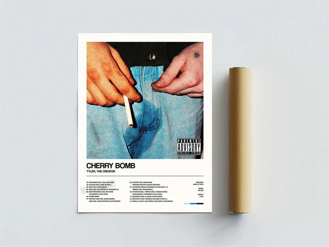 Cherry Bomb Tyler The Creator Minimalist Album Cover Poster – Aesthetic  Wall Decor