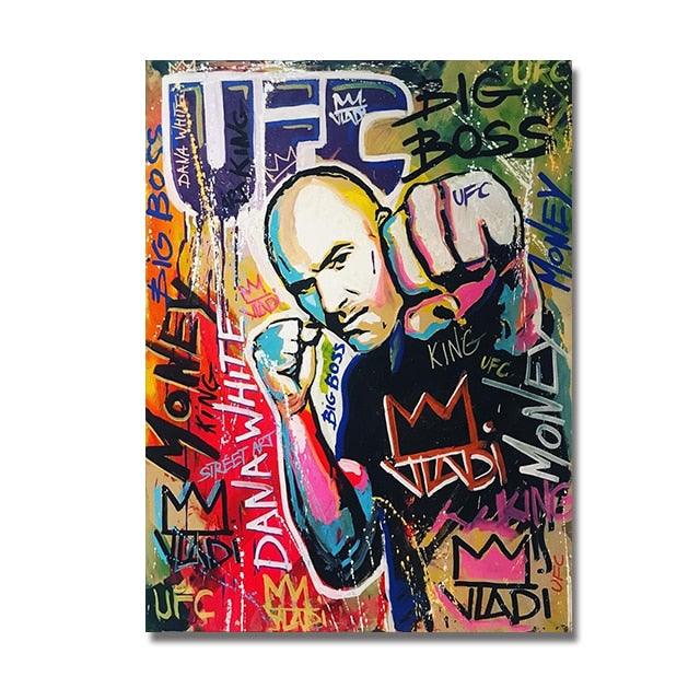 Michael Jordan Dribbling Up Court Urban Graffiti Canvas Print