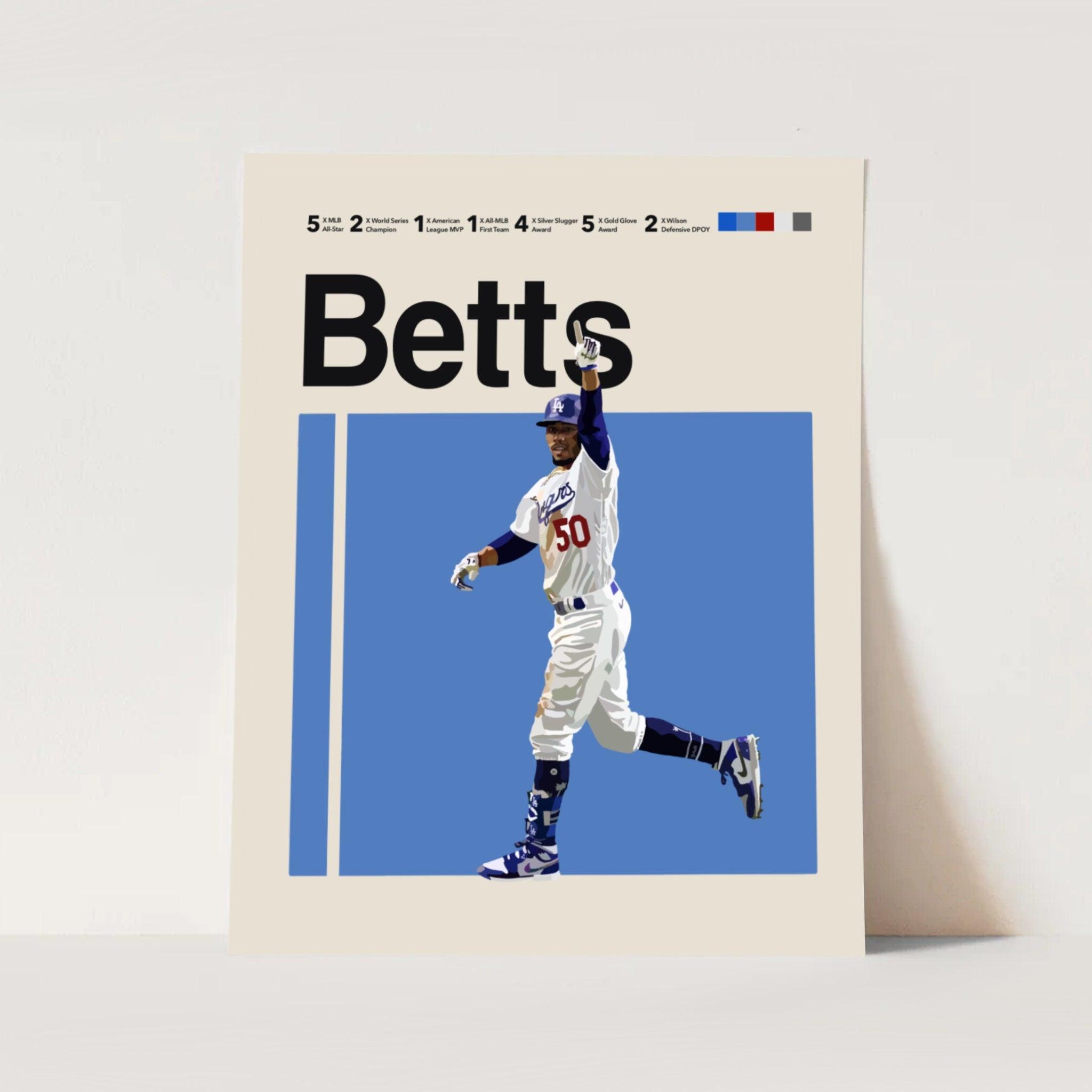 Mookie Betts Poster Los Angeles Dodgers Canvas Print Wall 