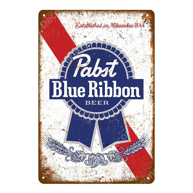 Pabst Blue Ribbon Vintage Bar Decor Metal Sign