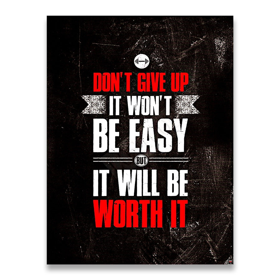 Don't Give Up Muscle Bodybuilding Poster