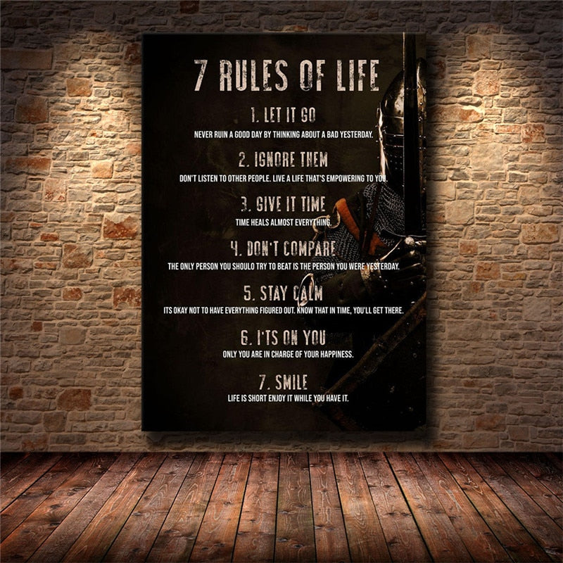 7 Rules Of Thing Inspirational Quote Poster