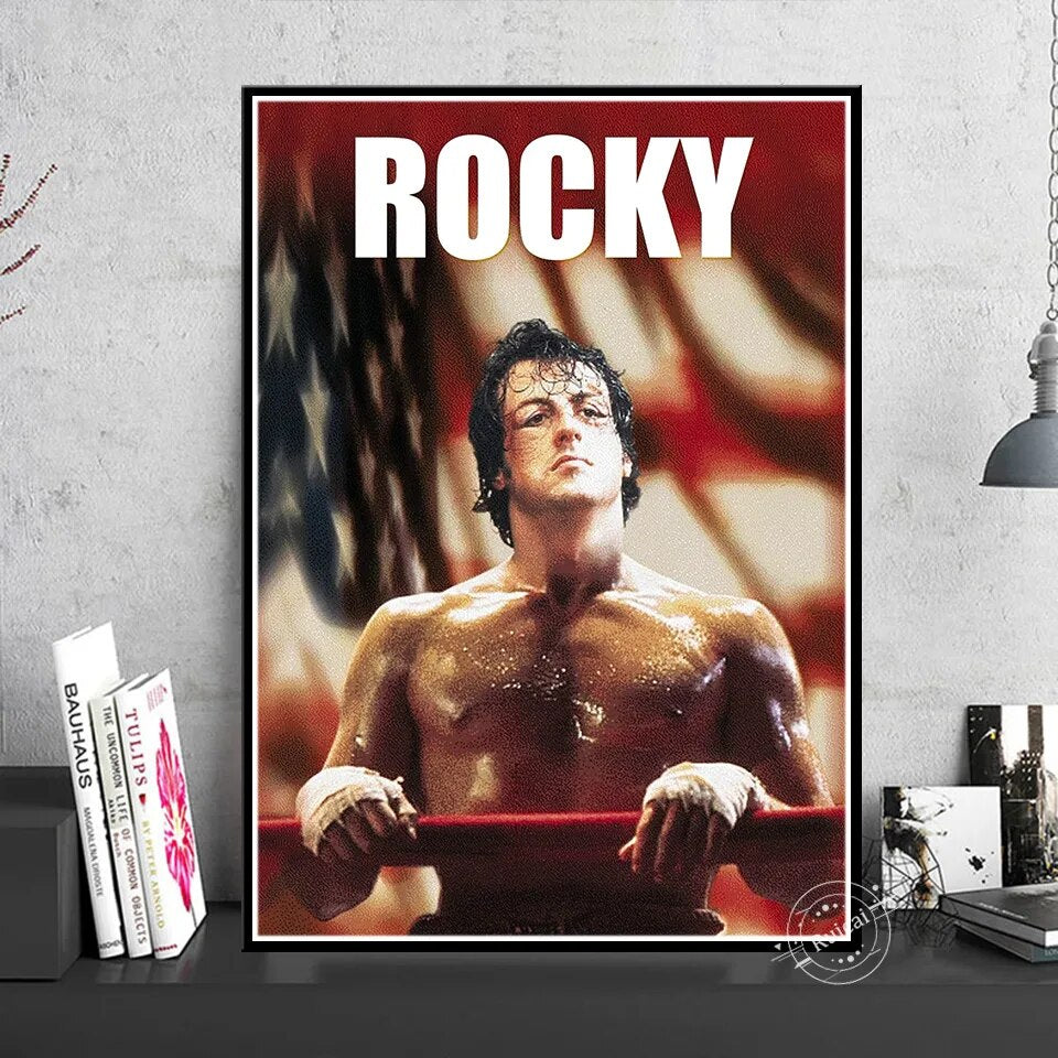 Rocky American Flag Boxing Movie Poster – Aesthetic Wall Decor