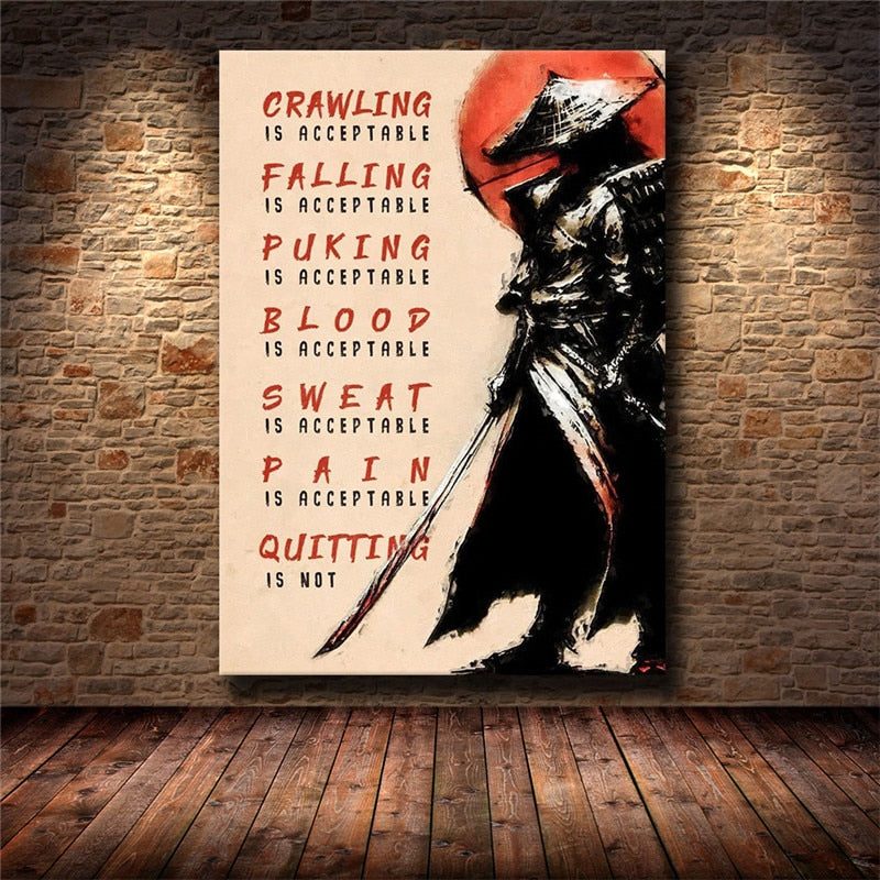 Crawling Falling Puking Is Acceptable Quote Poster