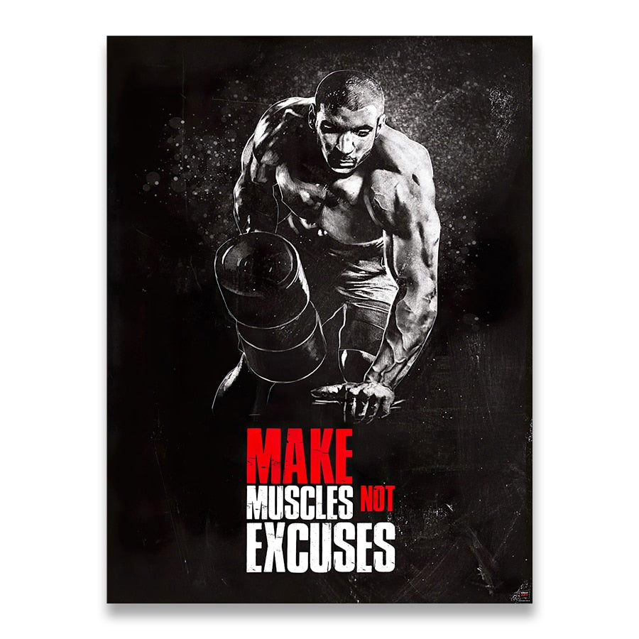 Make Muscles Not Excuses Muscle Bodybuilding Poster