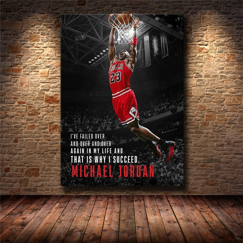 Michael Jordan Thats Why I Succeeded Inspirational Quote Poster