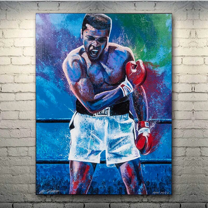 Muhammad Ali Blue Painting Poster – Aesthetic Wall Decor