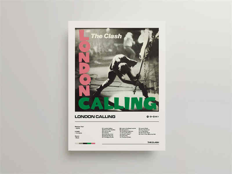 The Clash London Calling Minimalist Album Cover Poster