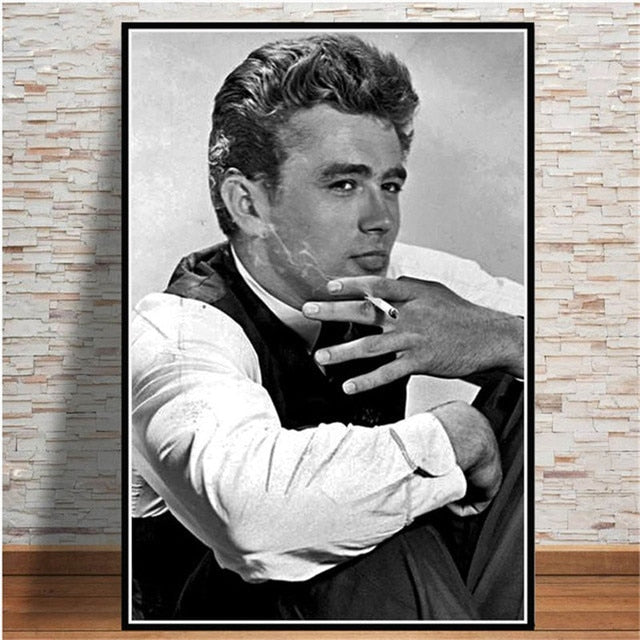 Iconic James Dean Smoking Poster