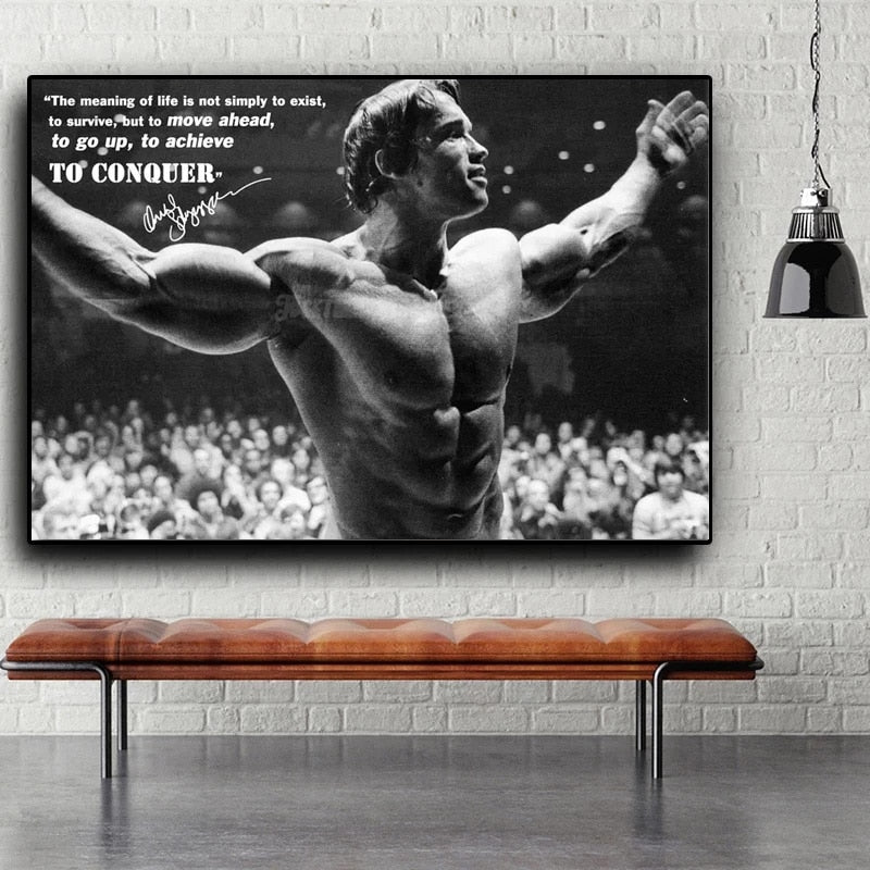 Arnold Schwarzenegger The Meaning Of Life Inspiring Quote Poster