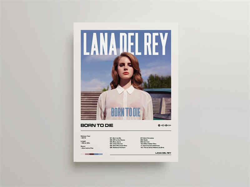 Lana Del Rey Born to Die Minimalist Album Cover Poster