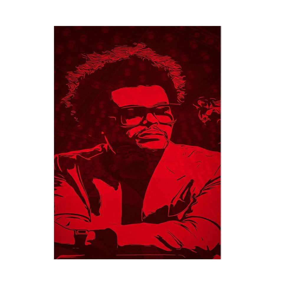 The Weeknd Red Black Painting Poster