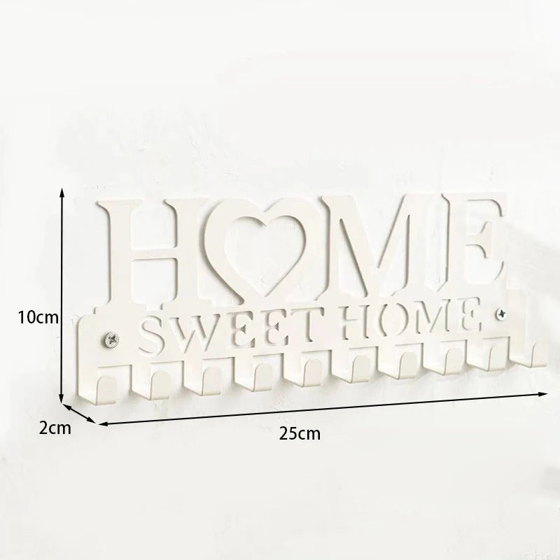 1pc Metal Wall Mounted Key Holder | Home Sweet Home Key Hooks| Wall Hooks for Front Door