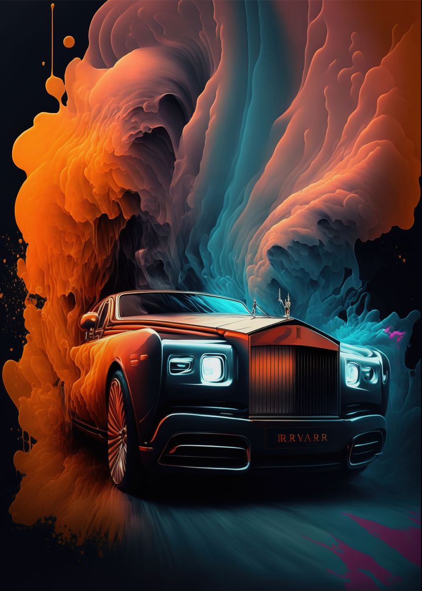 Rolls Royce Super Car Futuristic Art Poster