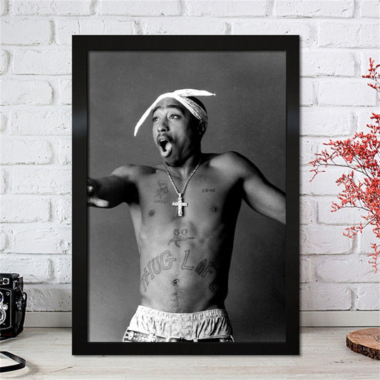 2pac Tupac Black White Poster