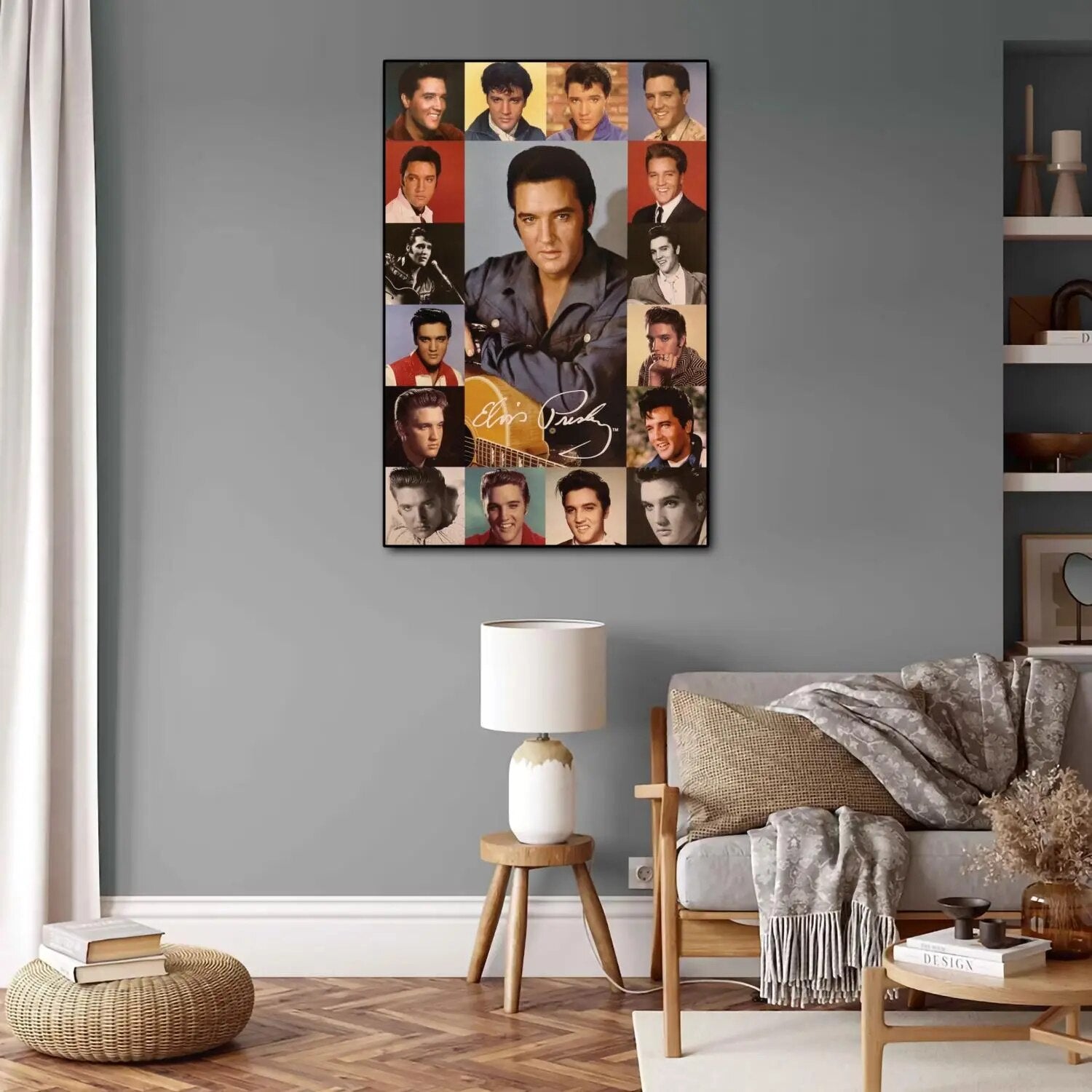 Elvis Presley Portrait Collage Poster – Aesthetic Wall Decor