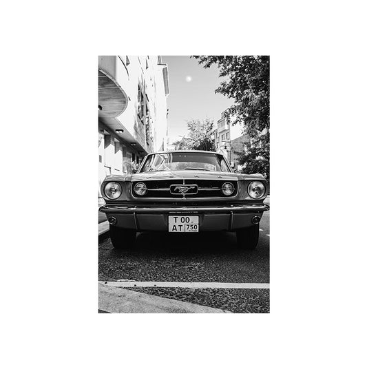 1967 Ford Mustang Fastback Retro Car Poster