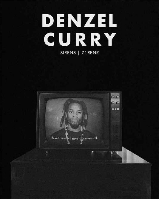 Denzel Curry Sirens Black White Rapper Poster