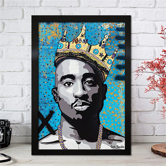 2pac Tupac Crown Blue Poster