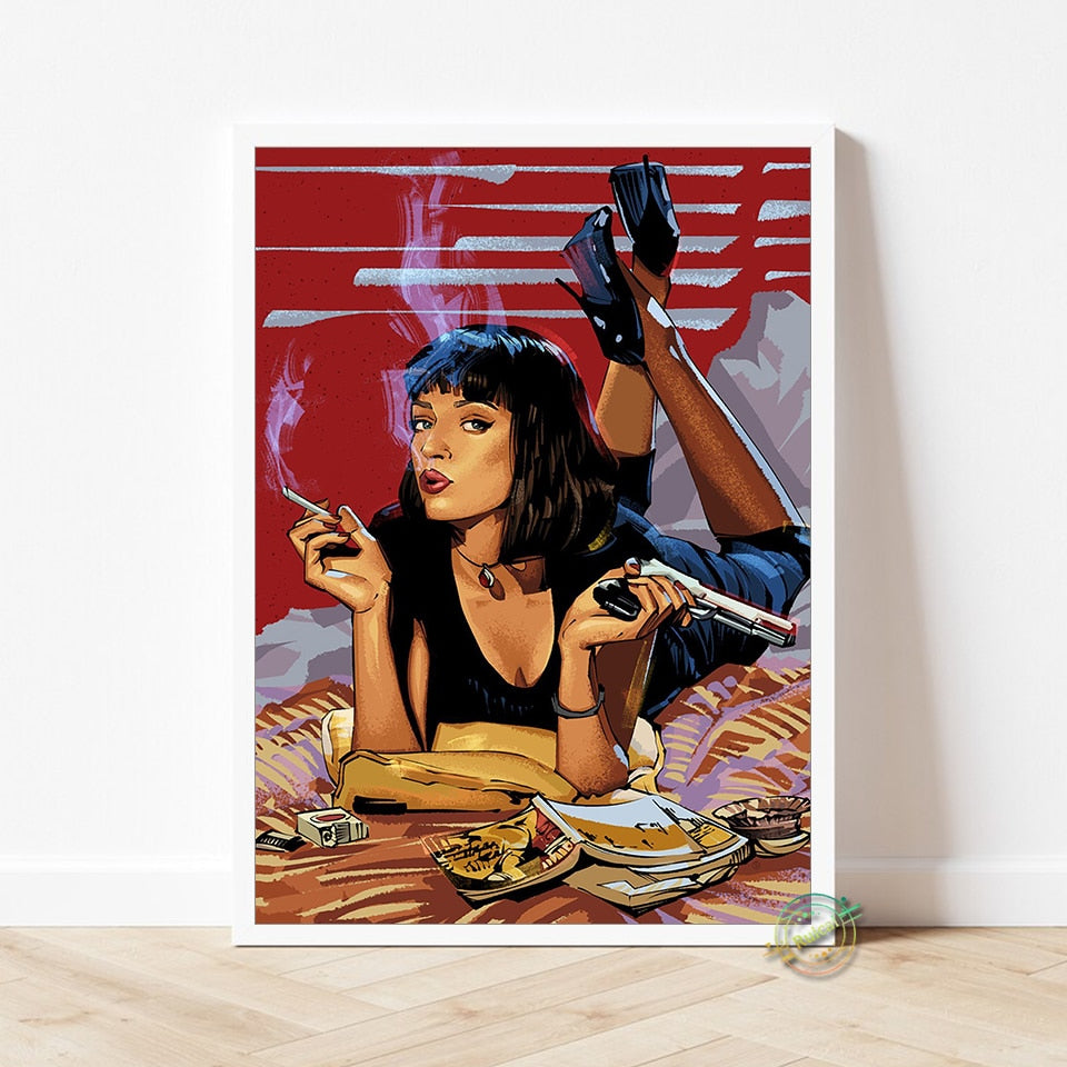 Mia Wallace Iconic Pulp Fiction Artwork Poster