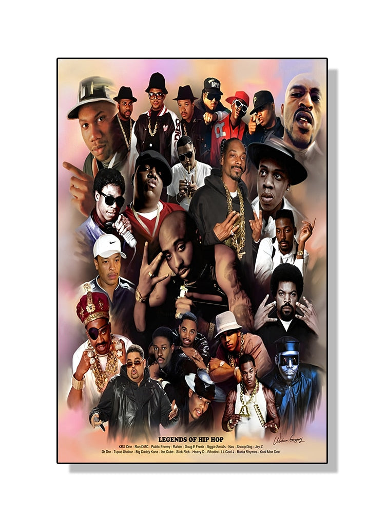 Legends Of Hip Hop Collage Poster – Aesthetic Wall Decor