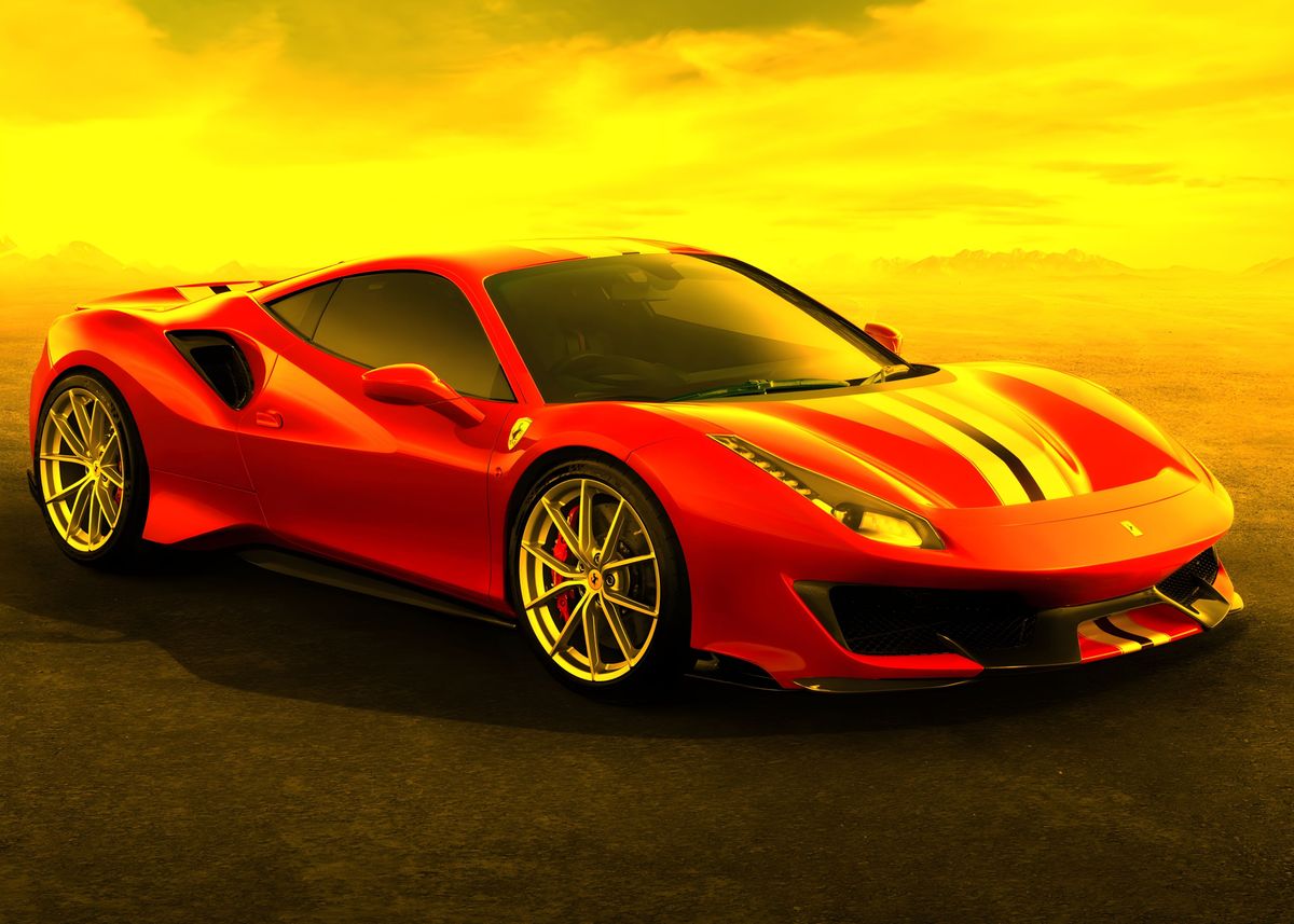 Ferrari Red 458 Poster