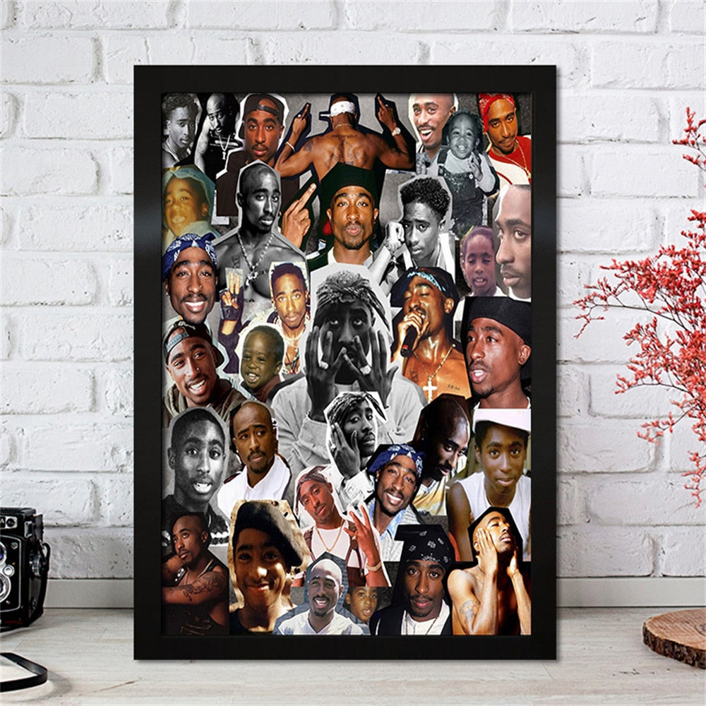 2pac Tupac Rap Collage Poster