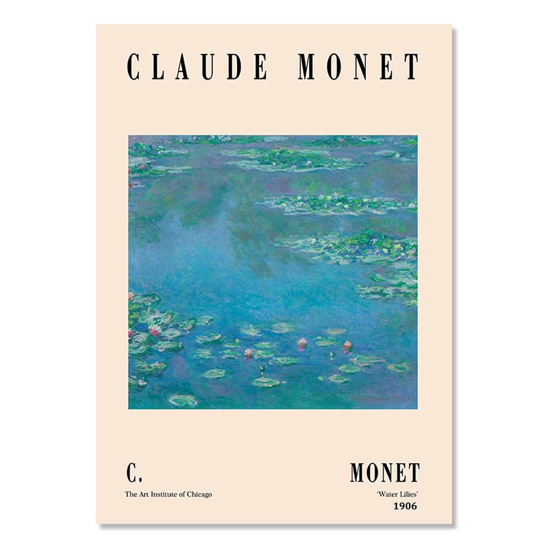 Claude Monet Water Lillies Iconic Artwork Poster