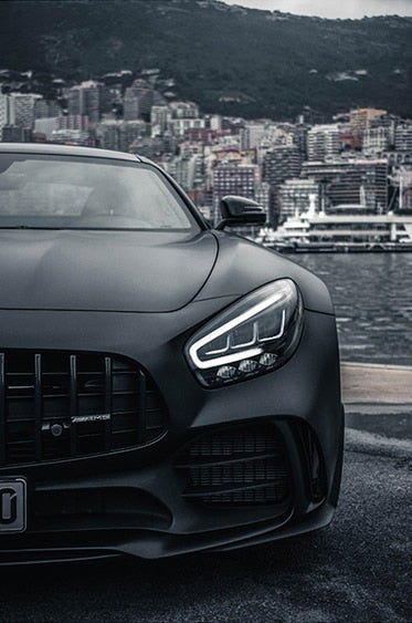 Mercedes Black GT Luxury Car Poster