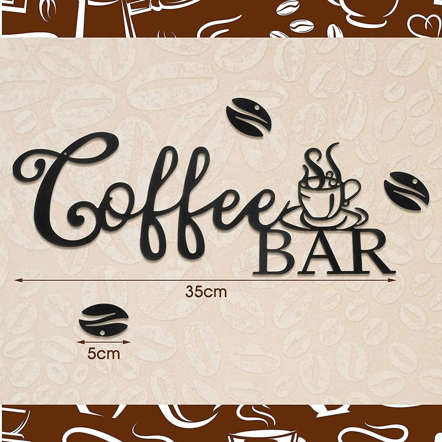 Coffee Bar Decor Rustic Modern Coffee Metal Wall Accent