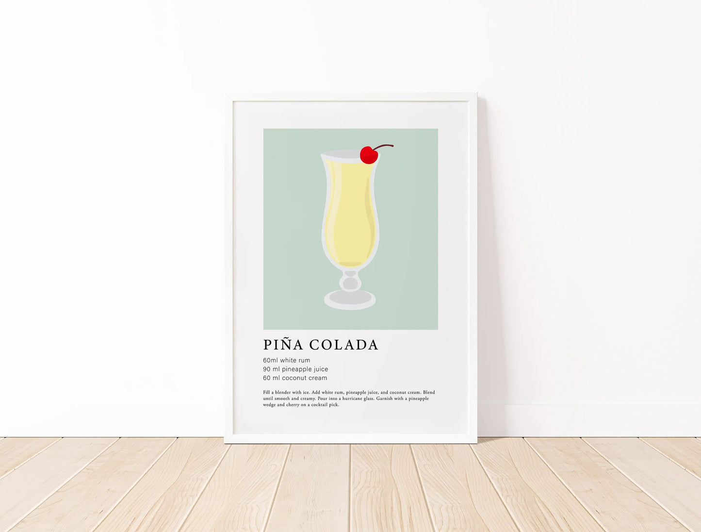 Pina Colada Cocktail Bar Wall Art Poster