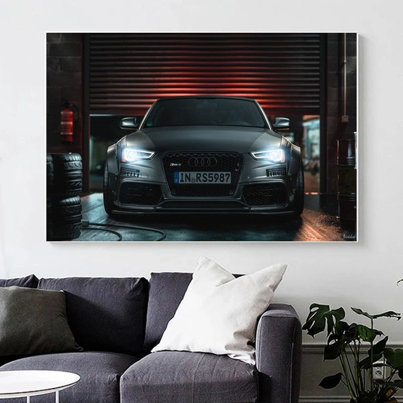 Audi Gray Performance Car Poster