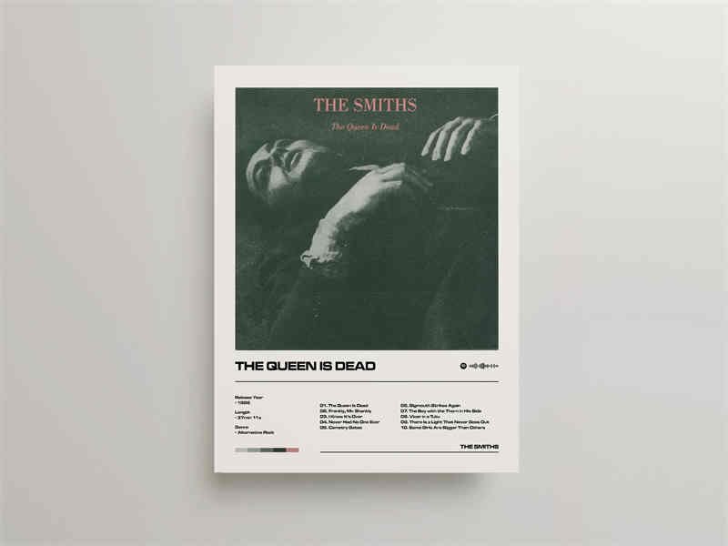 The Smith's The Queen Is Dead Minimalist Album Cover Wall Art Poster