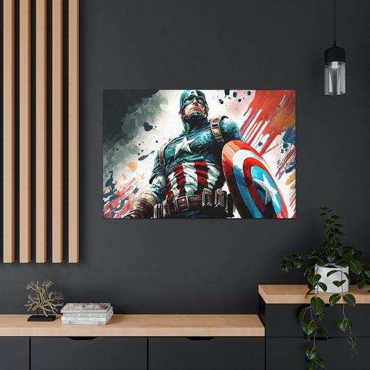 Captain America Watercolor Marvel Painting Poster