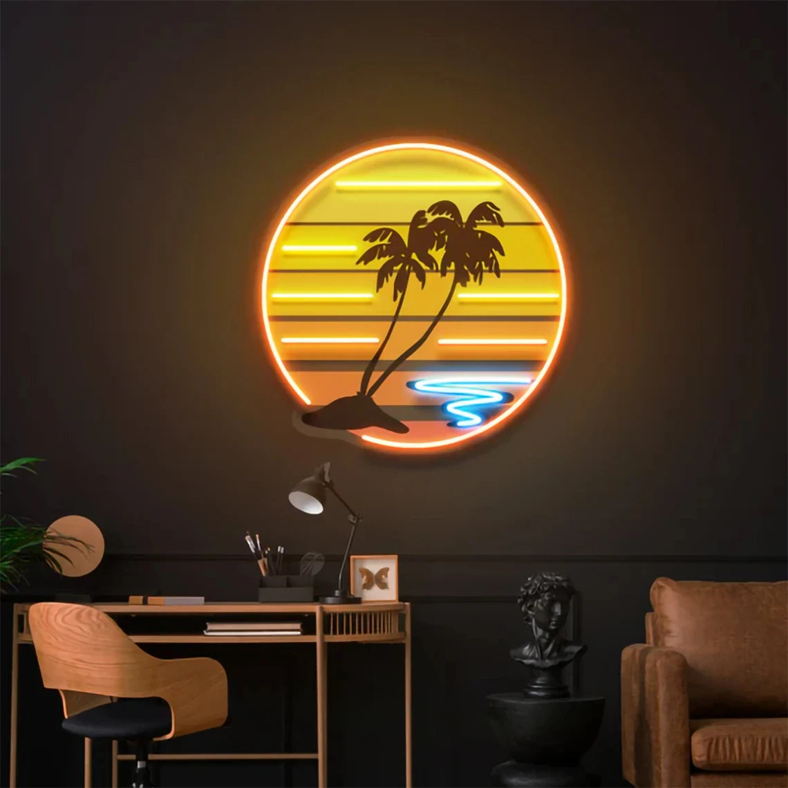 Sunset 2 Palm Tree Neon LED Light