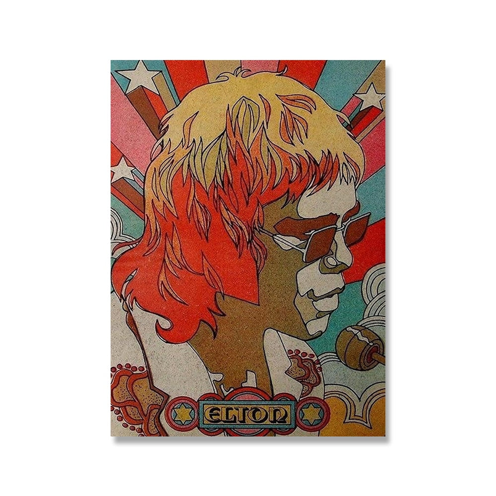 Elton John Painting Rock Poster