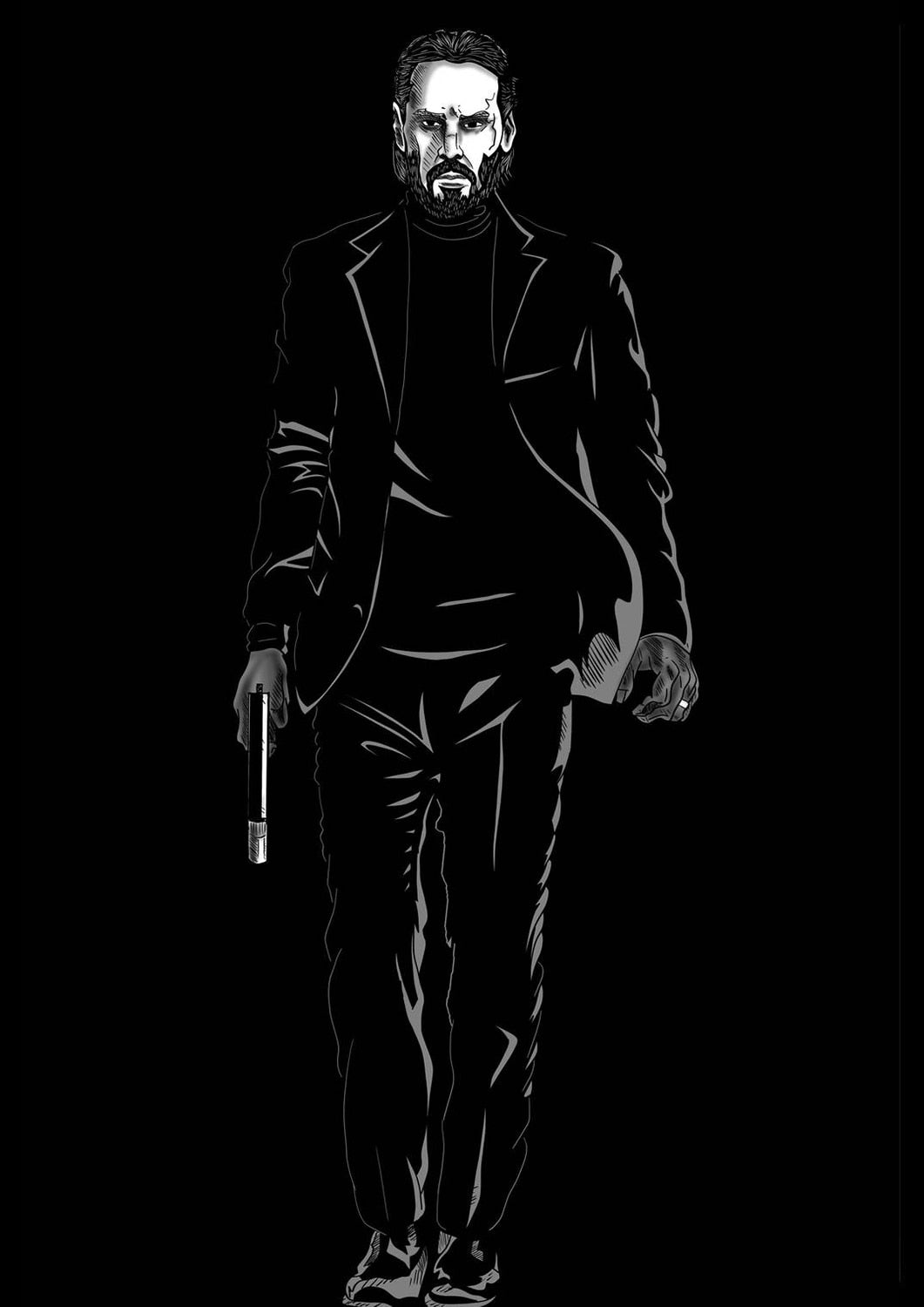 John Wick Black Minimalist Movie Poster