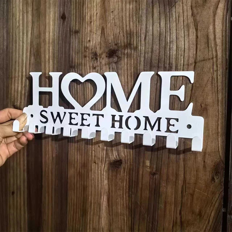 1pc Metal Wall Mounted Key Holder | Home Sweet Home Key Hooks| Wall Hooks for Front Door