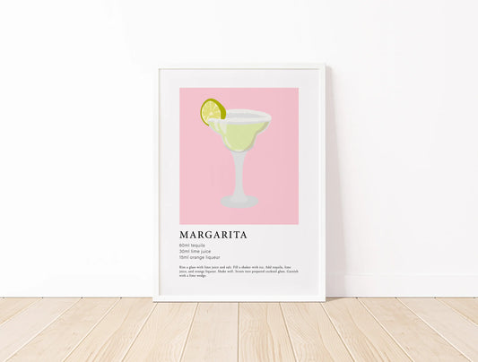 Margarita Cocktail Bar Wall Art Poster