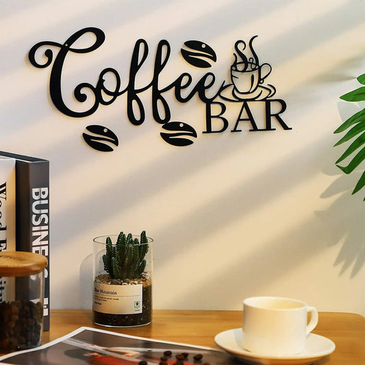 Coffee Bar Decor Rustic Modern Coffee Metal Wall Accent