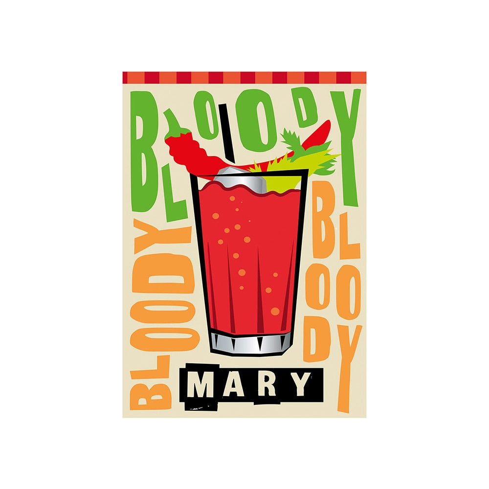 Bloody Mary Cocktail Bar Art Poster