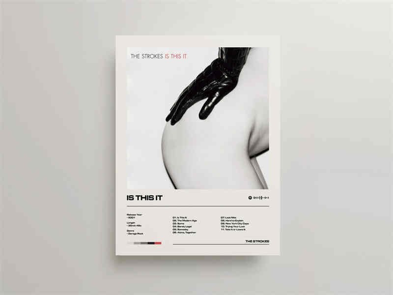 The Strokes Is This It Minimalist Album Cover Wall Art Poster