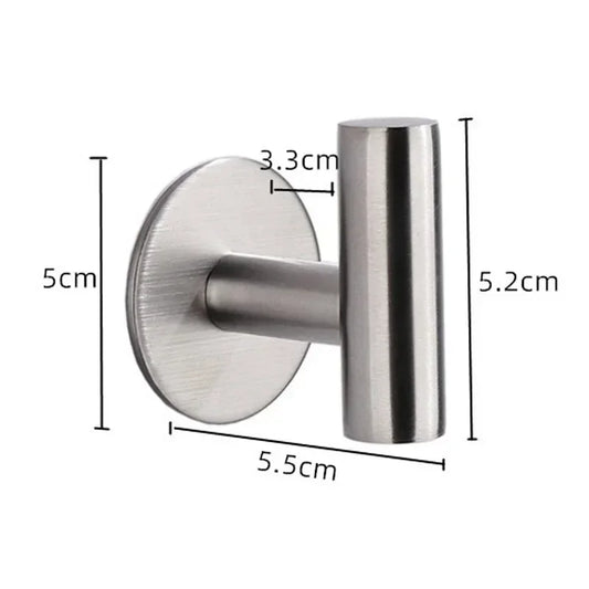 Silver Towel Hooks for Bathrooms | Wall Mount Stainless Steel Hook| Minimalist Bathroom Hook