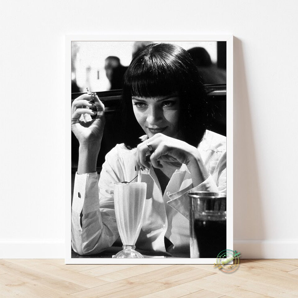 Mia Wallace Pulp Fiction Vintage Portrait Poster